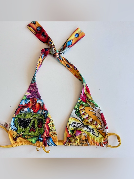 Ed Hardy Tops - Vintage Ed Hardy by Christian Audigier Bikini Top Y2K Bling Rhinestone Size S